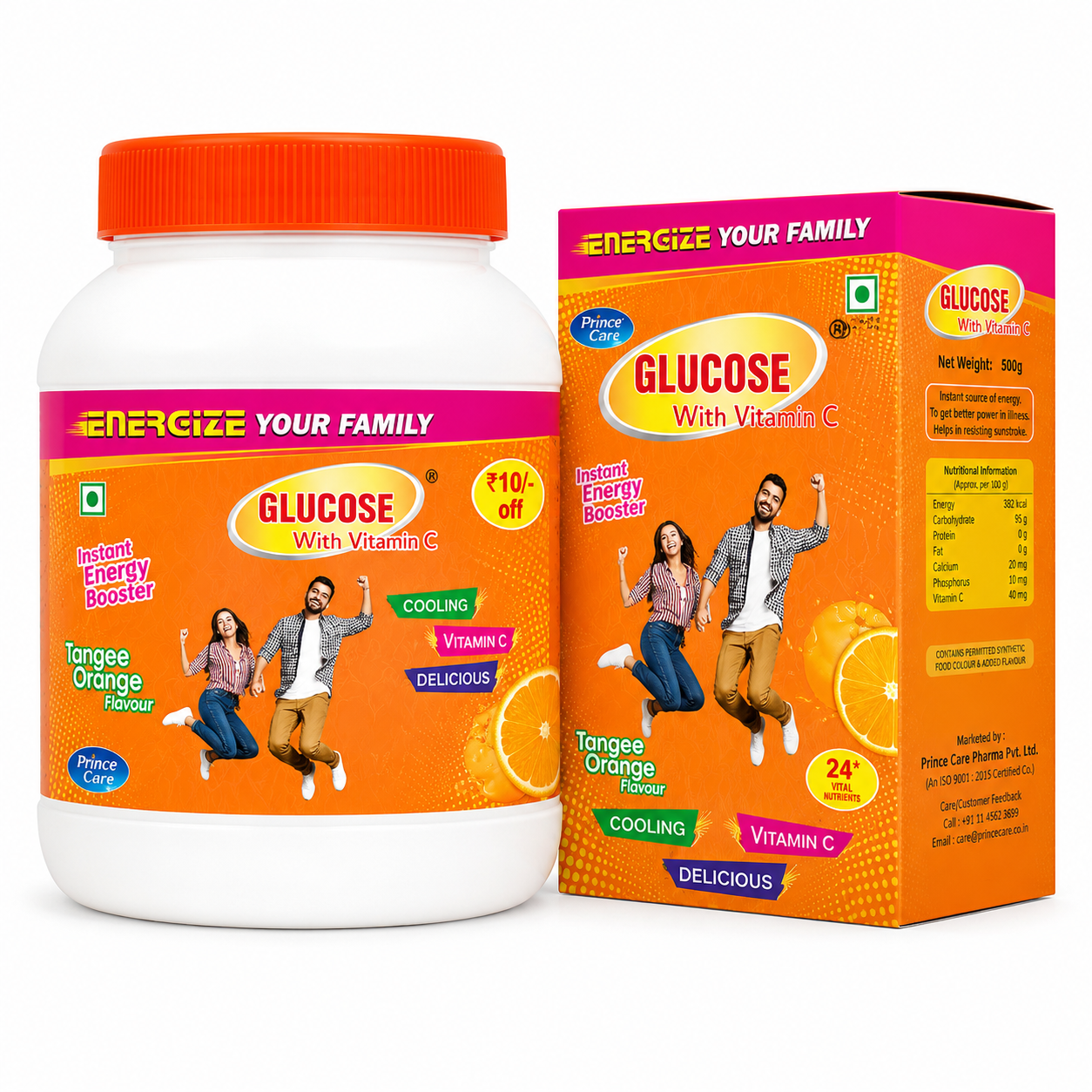 Glucose with Vitamin C – Tangy Orange Flavour