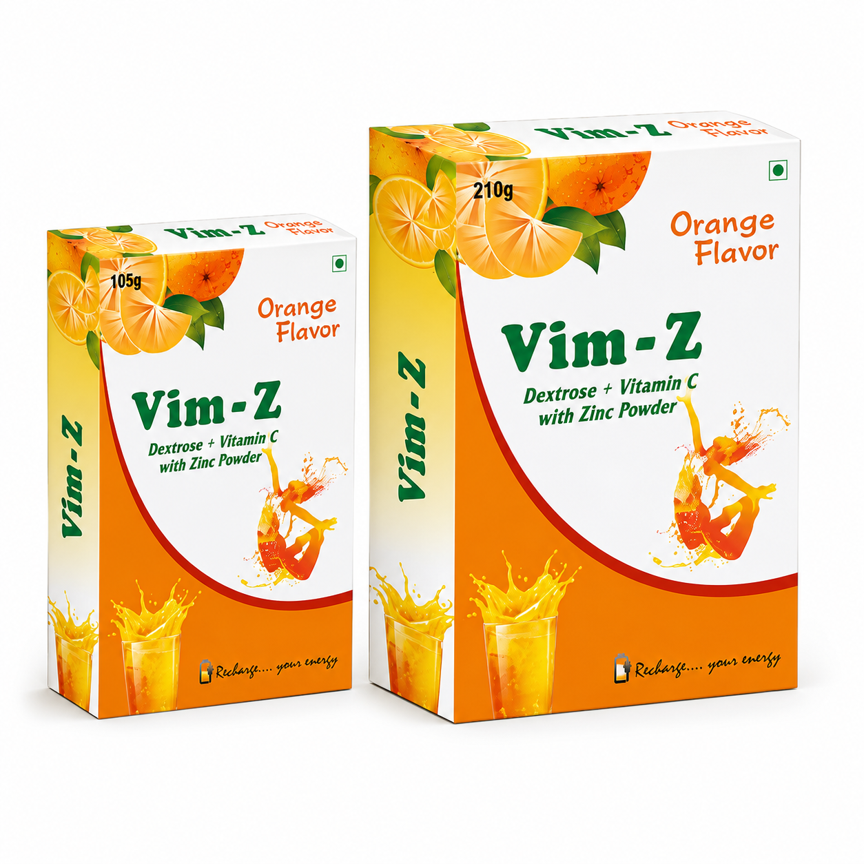Vim-Z Dextrose + Vitamin C with Zinc Powder – Tangy Orange Flavor